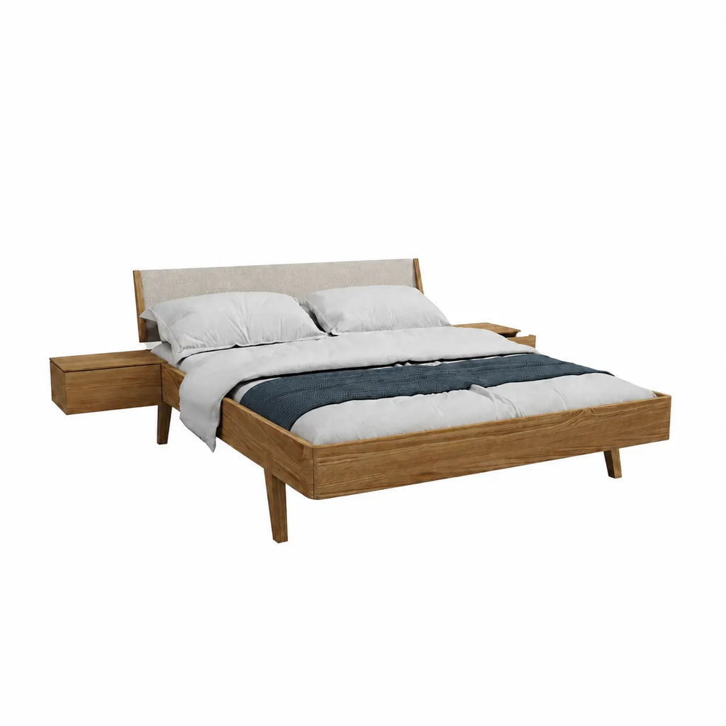 ASPECT Wooden Bed with Integrated Bedside Tables