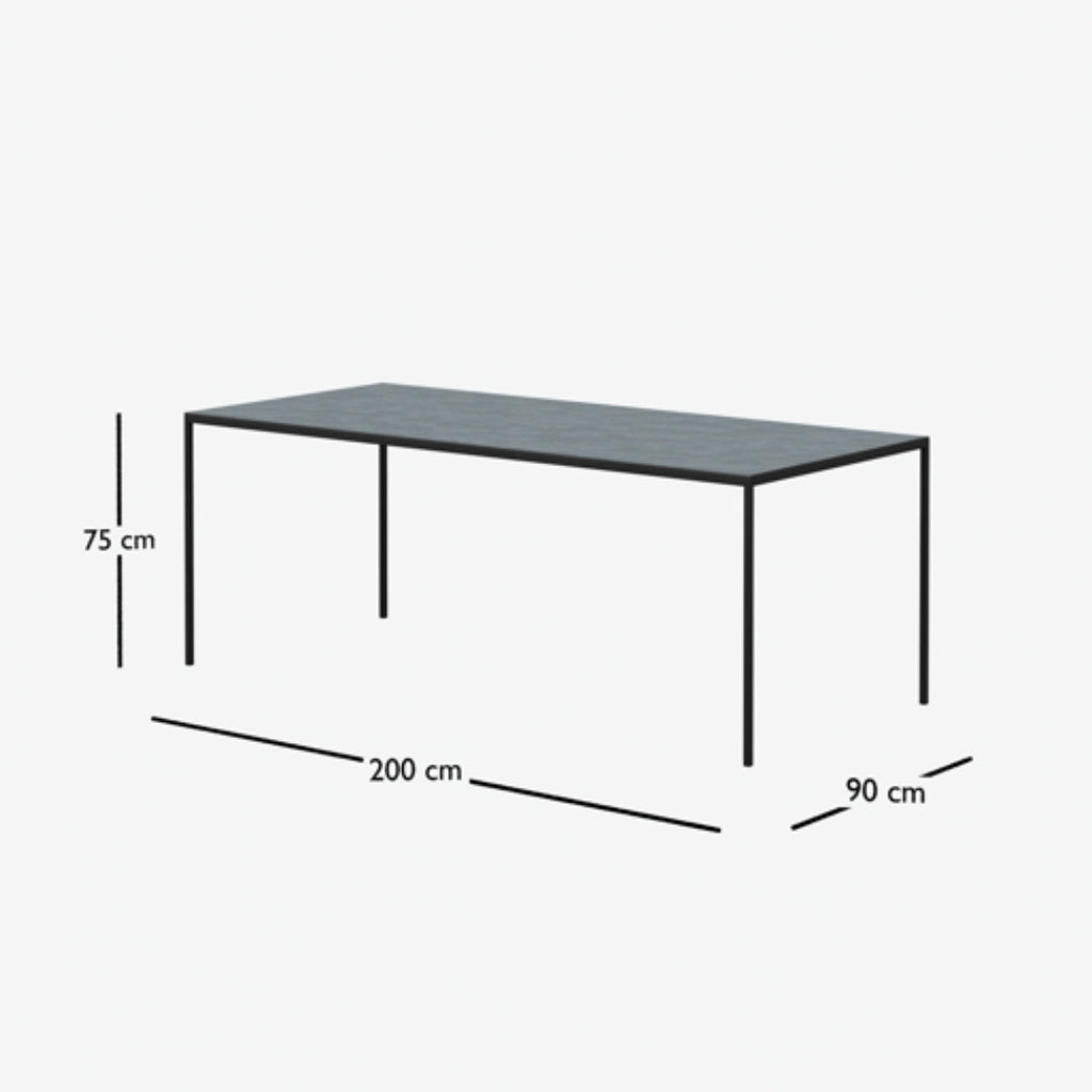 ANDOR Ceramic/Marble Dining Table - Black Dimensions - Milola