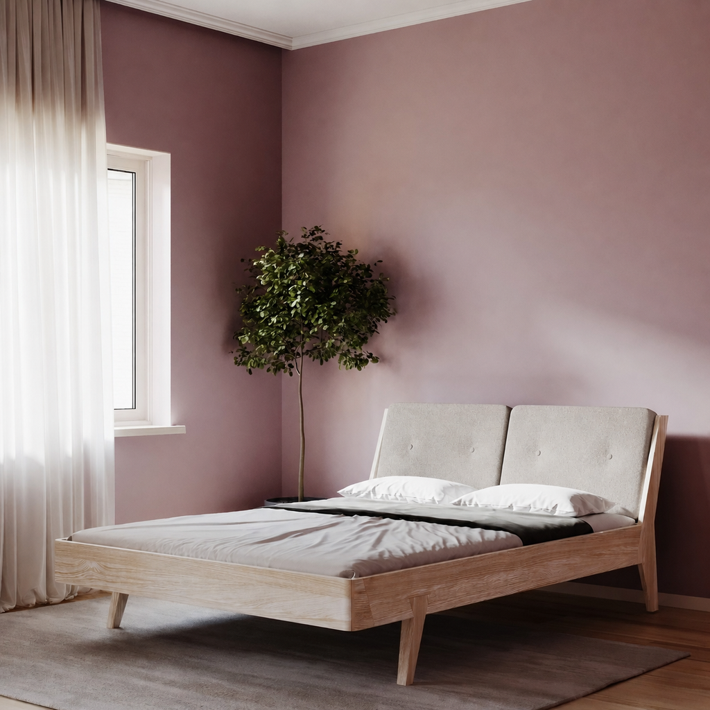 ASPECT - Solid Wood Bed - Fabric - Double Headboard | Milola