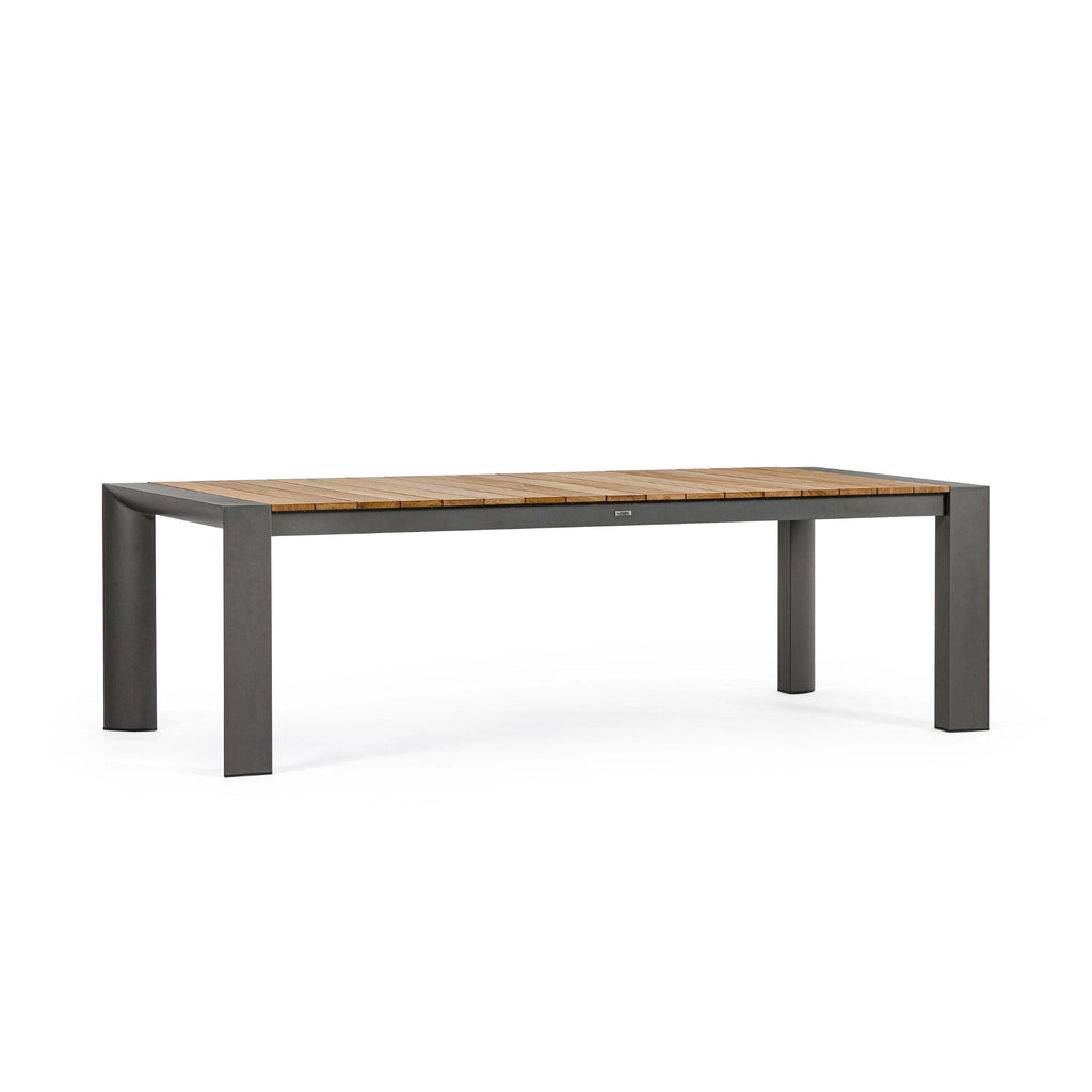 CAMERON Extendable Teak Outdoor Dining Table  in Charcoal - Bizzotto | Milola