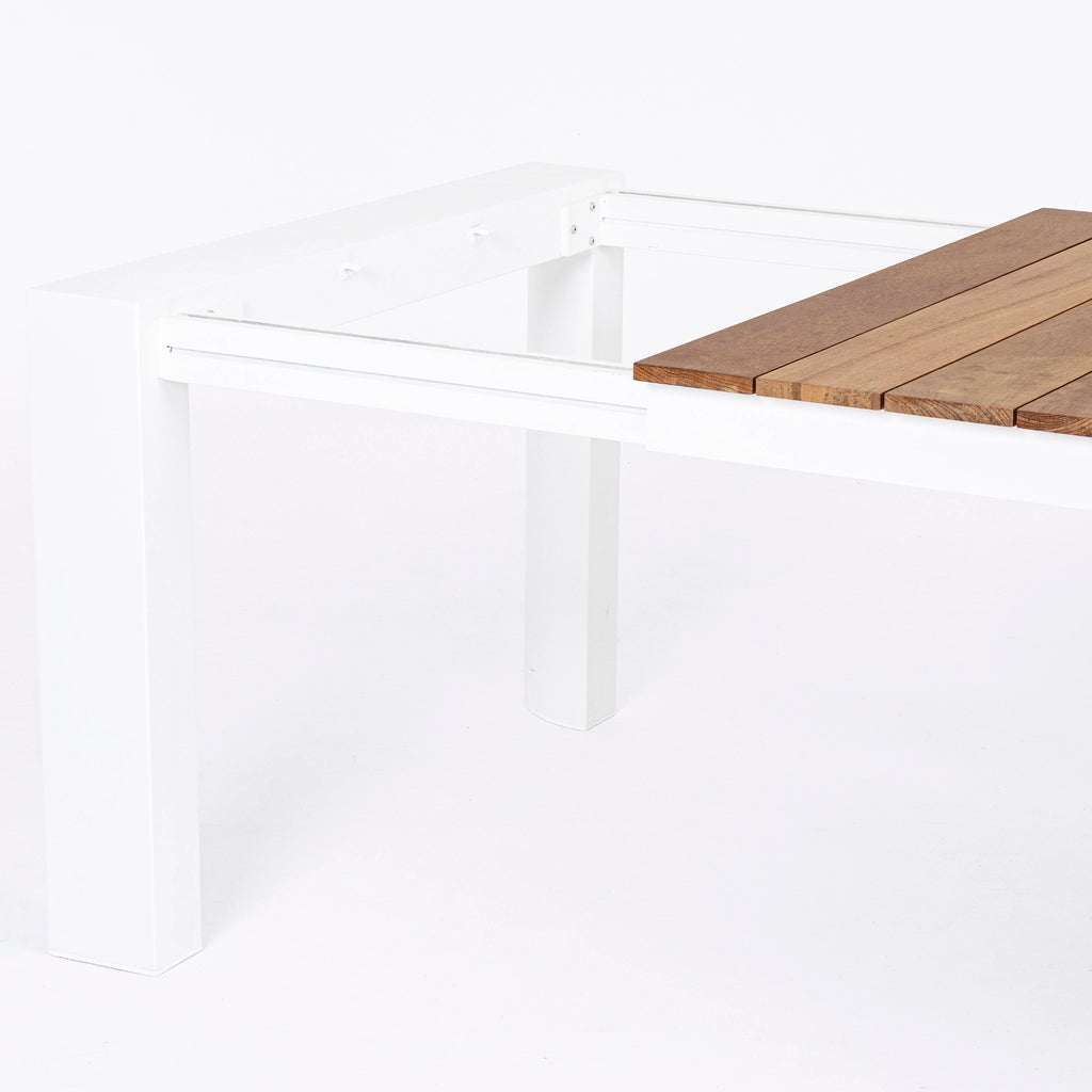 CAMERON Extendable Teak Outdoor Dining Table  in White - Bizzotto | Milola