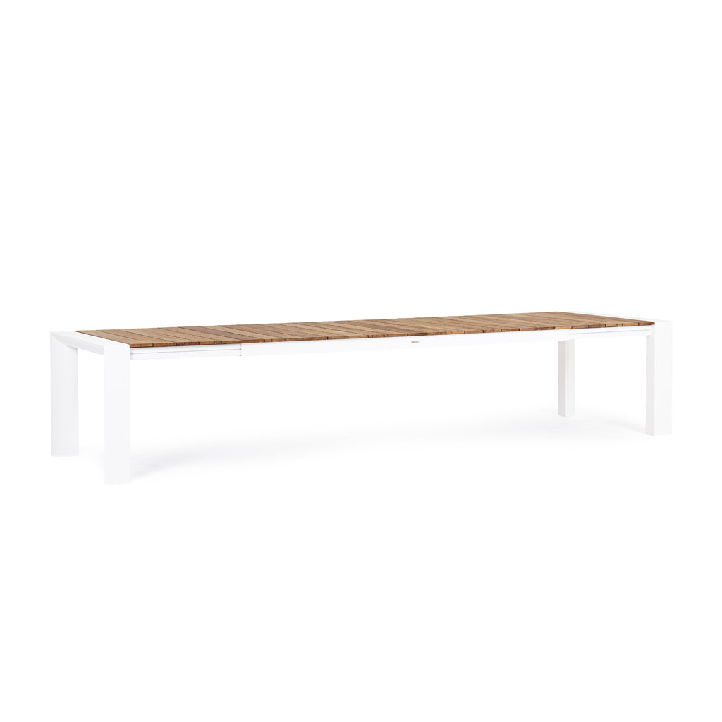 CAMERON Extendable Teak Outdoor Dining Table  in White - Bizzotto | Milola