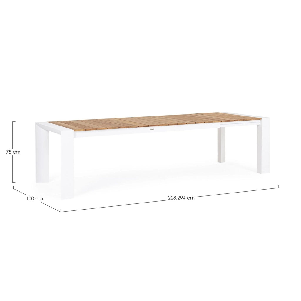 CAMERON Extendable Teak Outdoor Dining Table Dimensions - Bizzotto | Milola