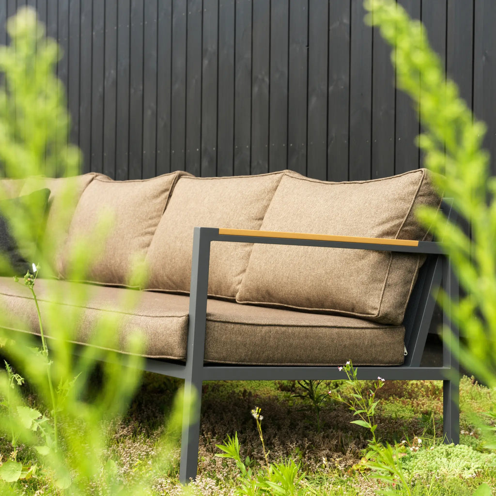 CAP Outdoor Corner sofa set  in Anthracite/Brown - BRAFAB | Milola