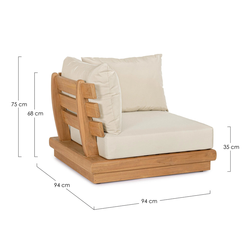 DELGADA Modular Outdoor Sofa in Teak - Bizzotto | Milola