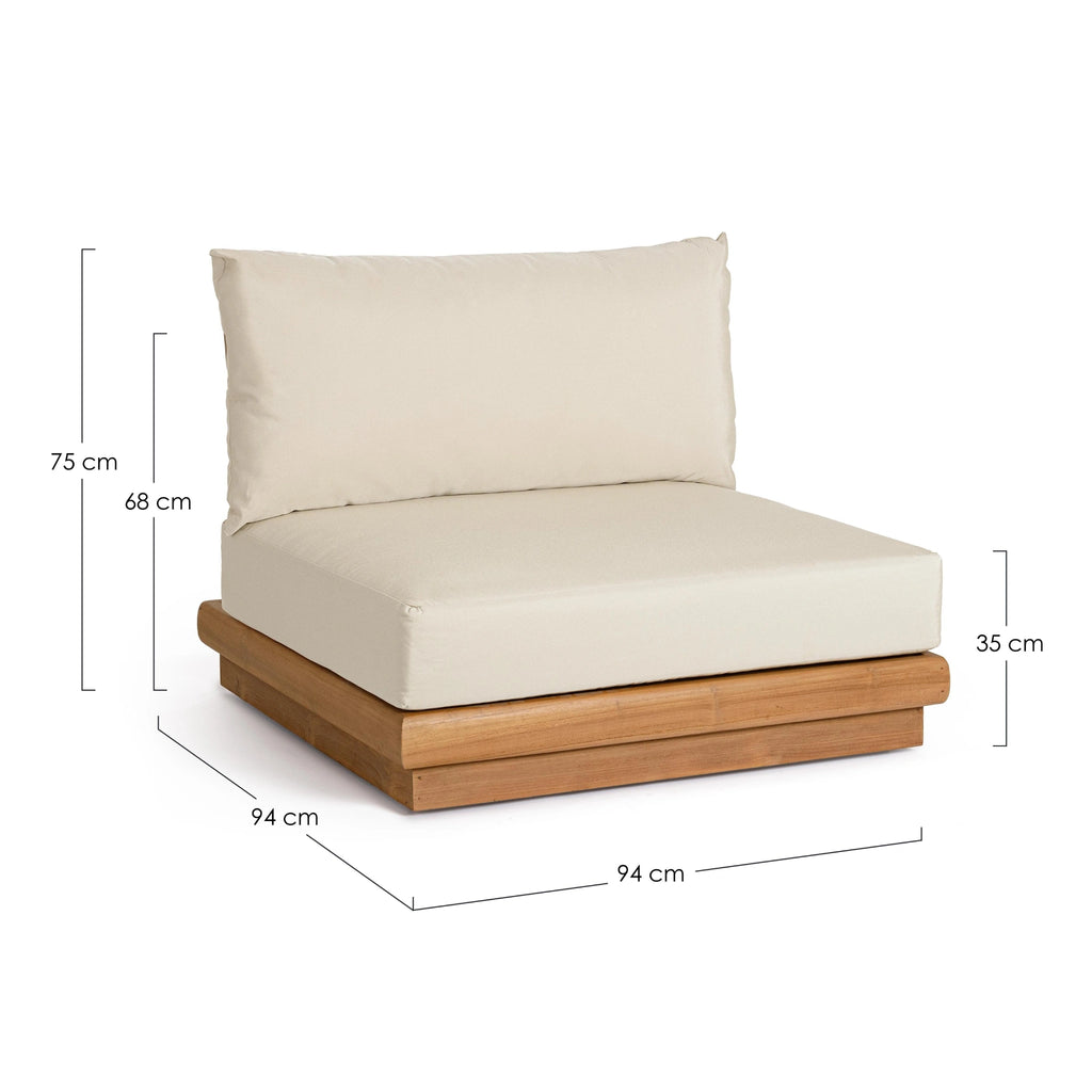 DELGADA Modular Outdoor Sofa in Teak - Bizzotto | Milola