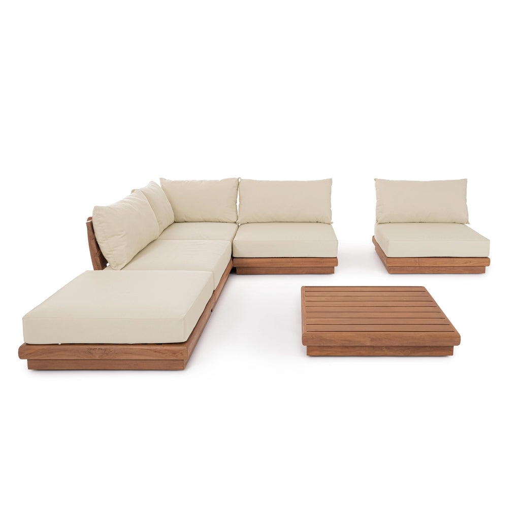 DELGADA Modular Outdoor Sofa in Teak - Bizzotto | Milola