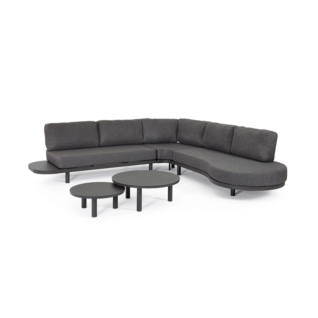 HERCULES Outdoor Corner Sofa Set in Antracite - Bizzotto | Milola