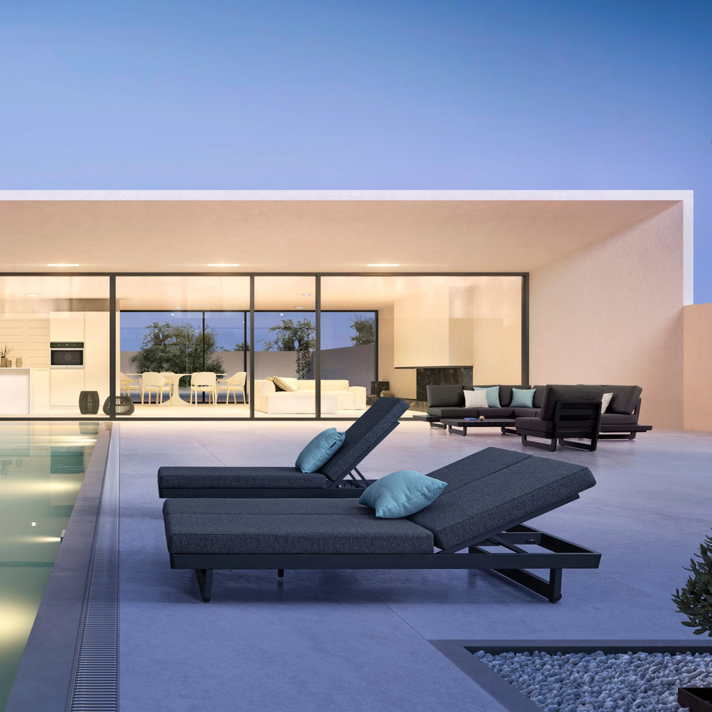INFINITY Sun Lounger in Anthracite - Bizzotto | Milola