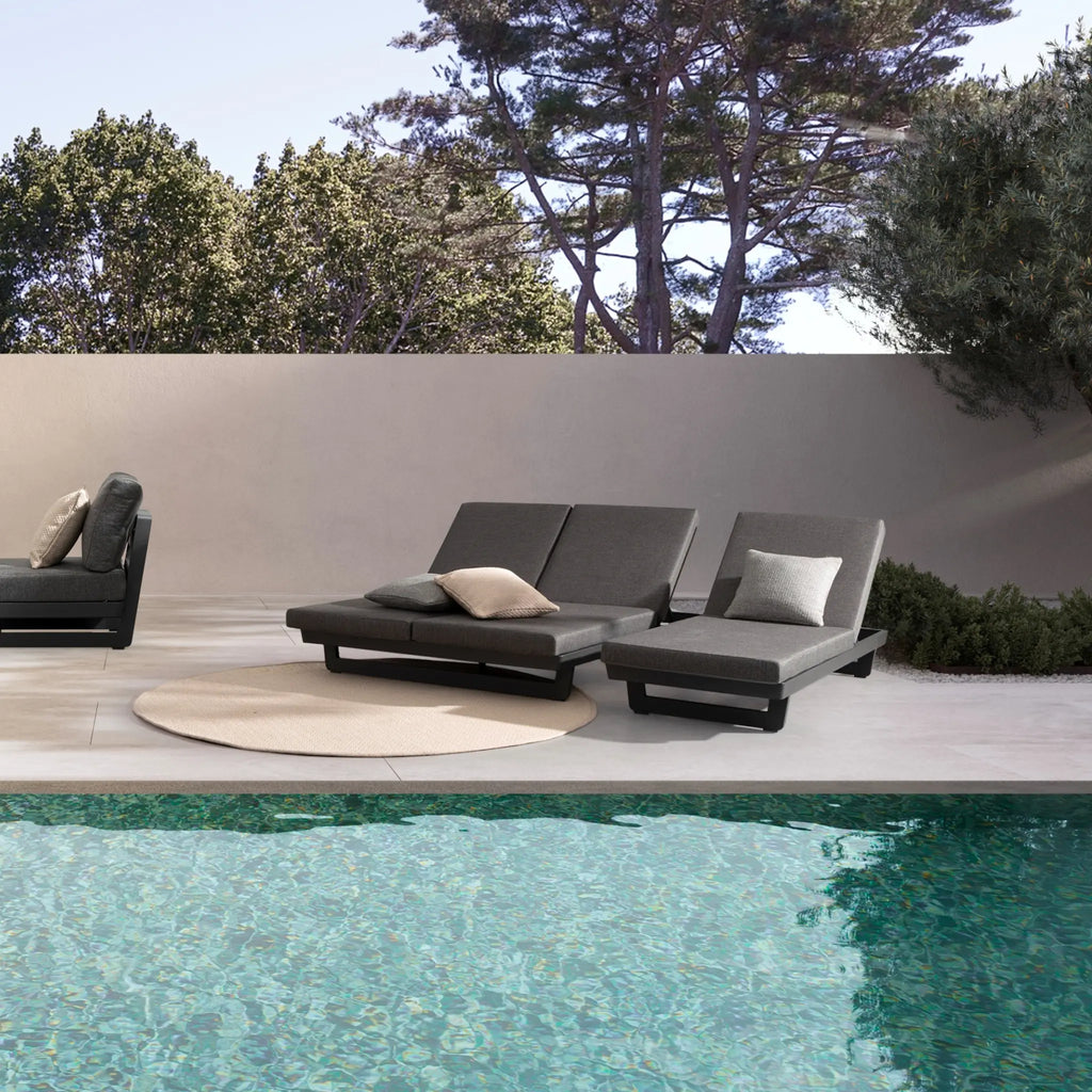 INFINITY Sun Lounger in Anthracite - Bizzotto | Milola