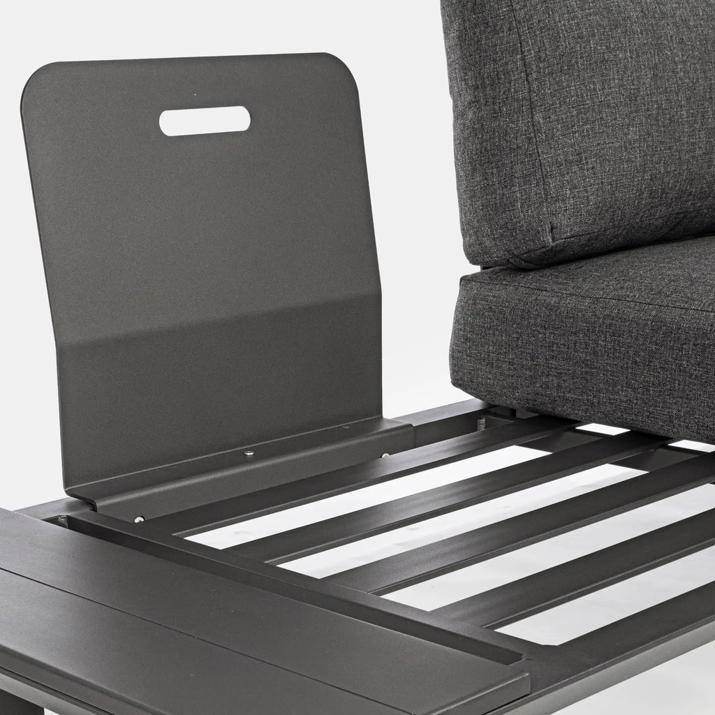 KONNOR Outdoor Corner Sofa Set in Charcoal - Bizzotto | Milola