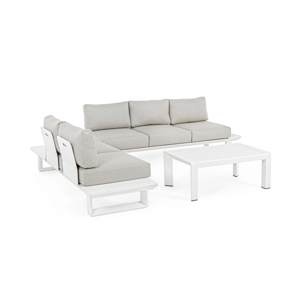 KONNOR Outdoor Corner Sofa Set in White - Bizzotto | Milola