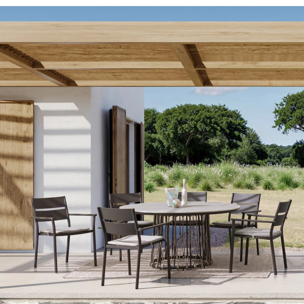 LANAI Round Outdoor Dining Table with Stone Top - Bizzotto | Milola