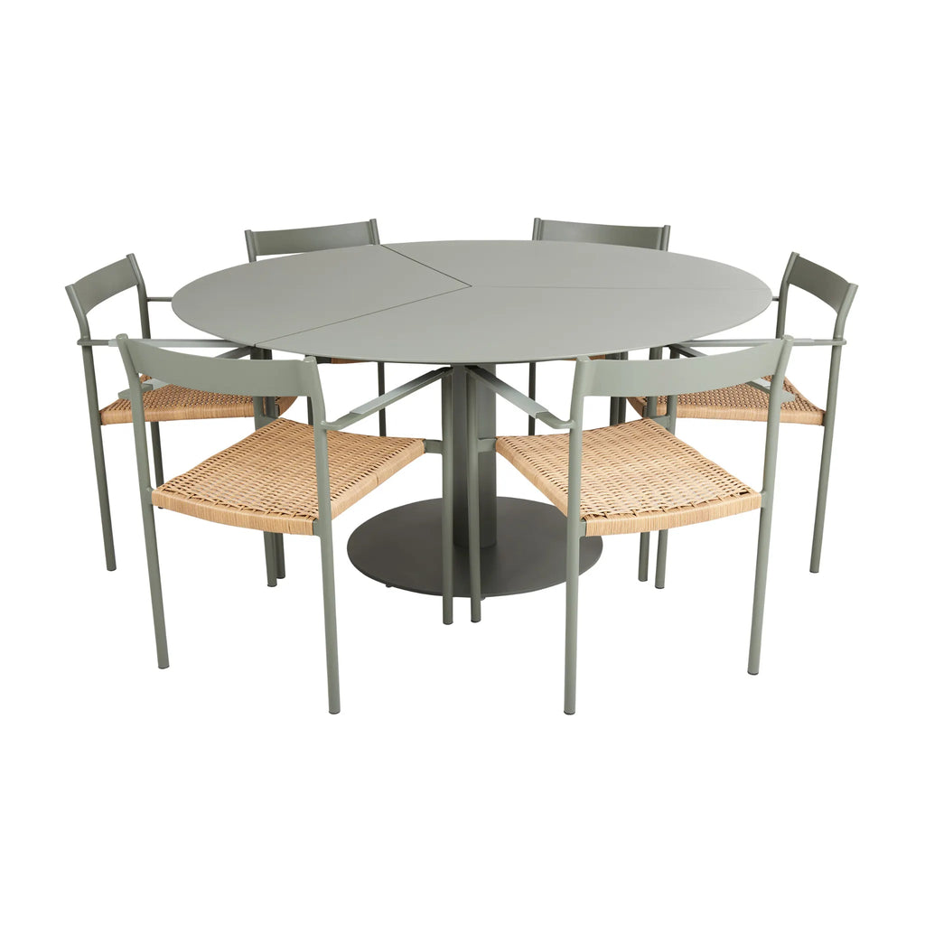 PEACE Outdoor Dining Set in Anthracite/Natural - BRAFAB | Milola