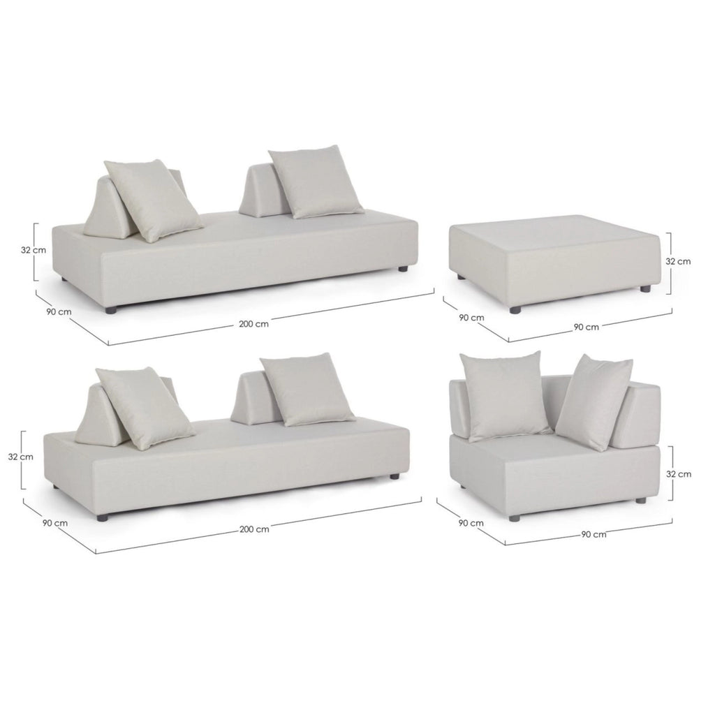 Piper Corner Sofa Set Dimensions - Bizzotto | Milola